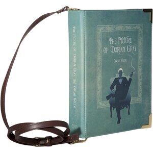 Crossover Purse Handbag Black Faux Leather for Book Lovers - The Picture of Dori
